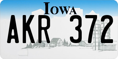 IA license plate AKR372
