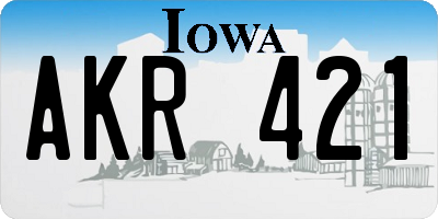 IA license plate AKR421