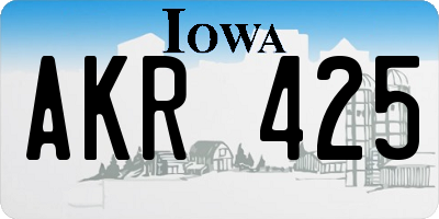 IA license plate AKR425