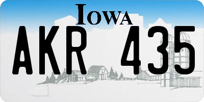 IA license plate AKR435