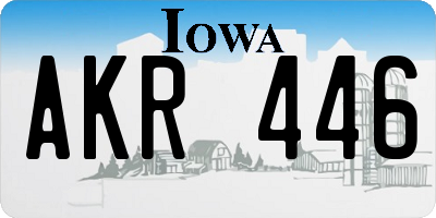 IA license plate AKR446