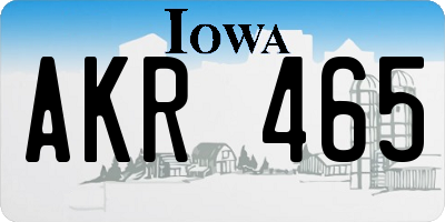 IA license plate AKR465