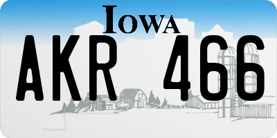 IA license plate AKR466