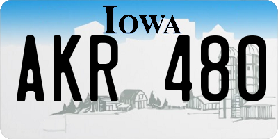 IA license plate AKR480
