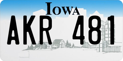 IA license plate AKR481