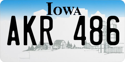 IA license plate AKR486