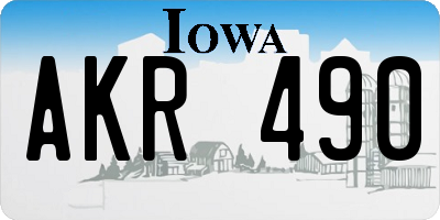IA license plate AKR490