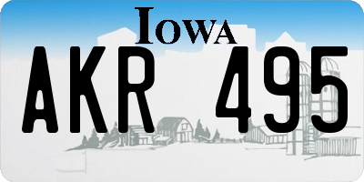 IA license plate AKR495