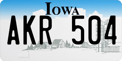 IA license plate AKR504