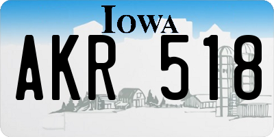 IA license plate AKR518