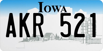 IA license plate AKR521
