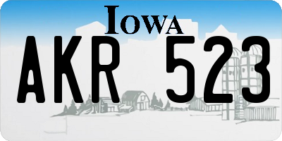 IA license plate AKR523