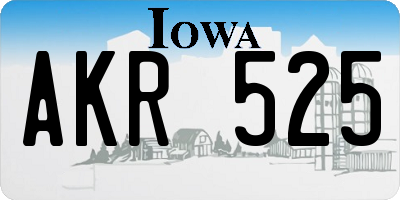IA license plate AKR525