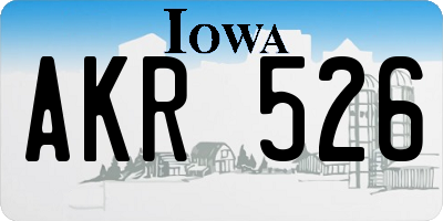 IA license plate AKR526