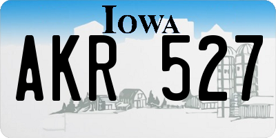 IA license plate AKR527