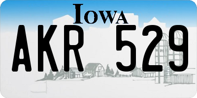 IA license plate AKR529