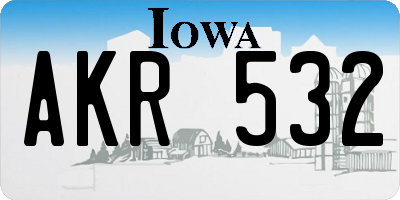 IA license plate AKR532