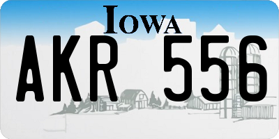 IA license plate AKR556