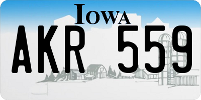 IA license plate AKR559