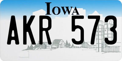 IA license plate AKR573