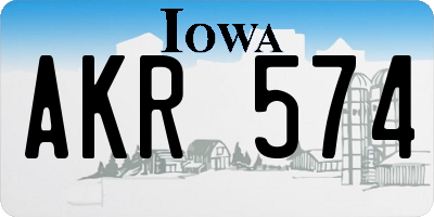 IA license plate AKR574