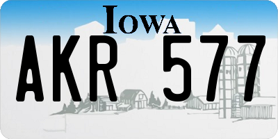 IA license plate AKR577