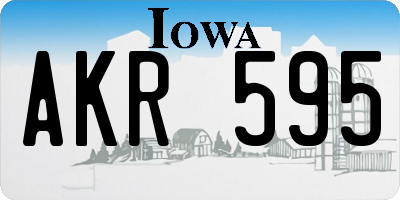 IA license plate AKR595