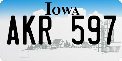 IA license plate AKR597