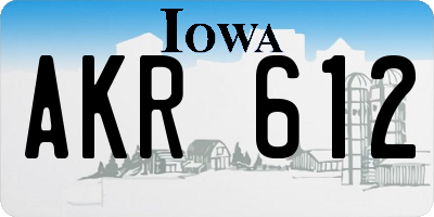 IA license plate AKR612
