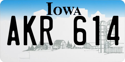 IA license plate AKR614