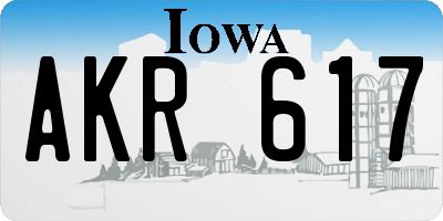 IA license plate AKR617