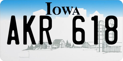IA license plate AKR618