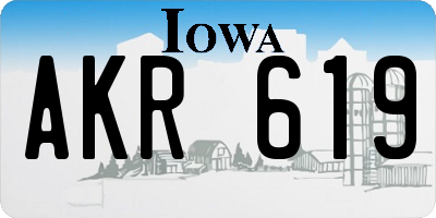 IA license plate AKR619