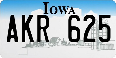 IA license plate AKR625