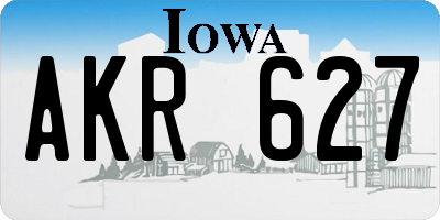 IA license plate AKR627