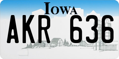 IA license plate AKR636