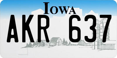 IA license plate AKR637