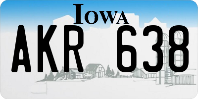 IA license plate AKR638