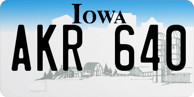 IA license plate AKR640