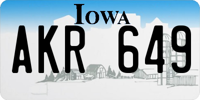 IA license plate AKR649