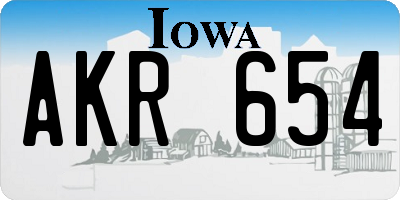 IA license plate AKR654