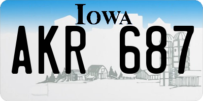 IA license plate AKR687