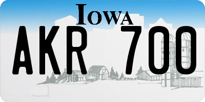 IA license plate AKR700