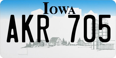 IA license plate AKR705