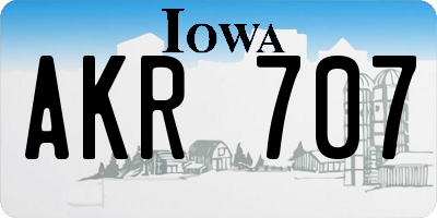 IA license plate AKR707