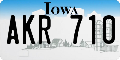 IA license plate AKR710