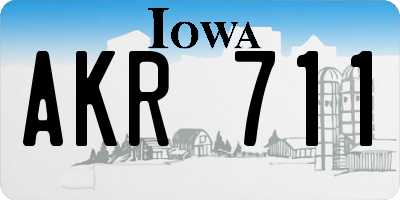 IA license plate AKR711