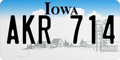 IA license plate AKR714