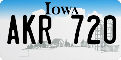 IA license plate AKR720