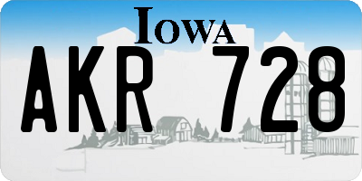 IA license plate AKR728
